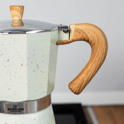 Кубинска кафеварка Bohmann BH 9306, 300 мл, 6 чаши, Предпазен клапан, Алуминий, Бежов