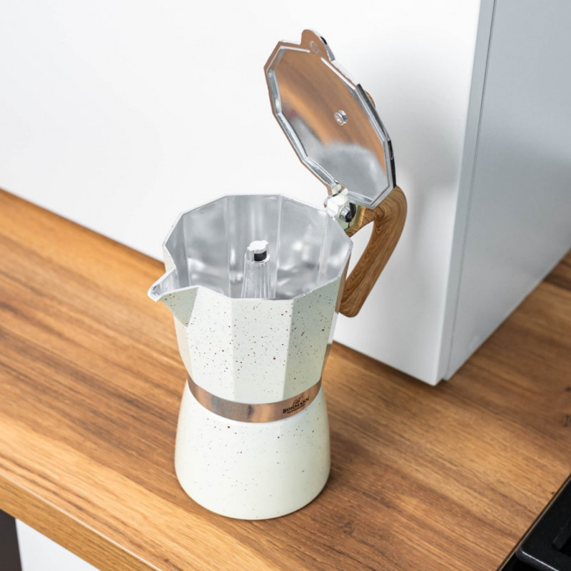 Кубинска кафеварка Bohmann BH 9309, 450 мл, 9 чаши, Предпазен клапан, Алуминий, Бежов