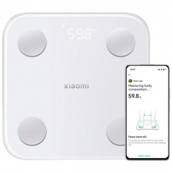 Дигитален Smart Кантар Xiaomi Body Composition Scale S400, До 150 кг, Bluetooth, Измерване на пулс, Режим бебе, Бял/сив