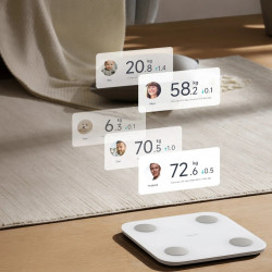 Дигитален Smart Кантар Xiaomi Body Composition Scale S400, До 150 кг, Bluetooth, Измерване на пулс, Режим бебе, Бял/сив