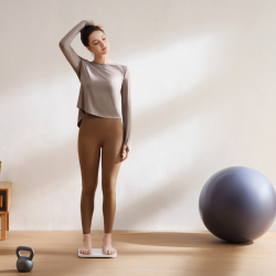 Дигитален Smart Кантар Xiaomi Body Composition Scale S400, До 150 кг, Bluetooth, Измерване на пулс, Режим бебе, Бял/сив