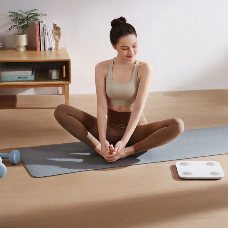 Дигитален Smart Кантар Xiaomi Body Composition Scale S400, До 150 кг, Bluetooth, Измерване на пулс, Режим бебе, Бял/сив