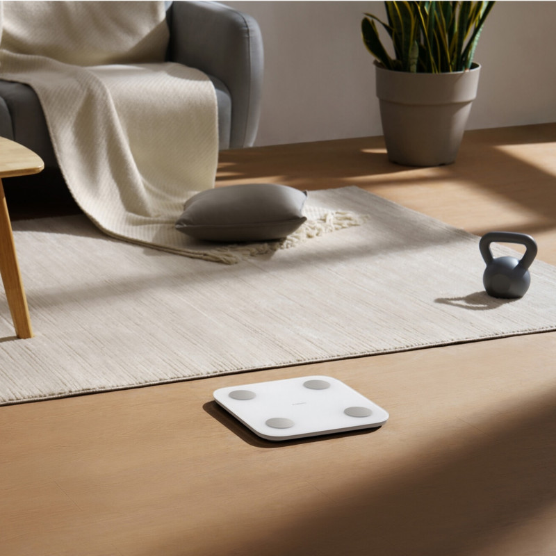 Дигитален Smart Кантар Xiaomi Body Composition Scale S400, До 150 кг, Bluetooth, Измерване на пулс, Режим бебе, Бял/сив
