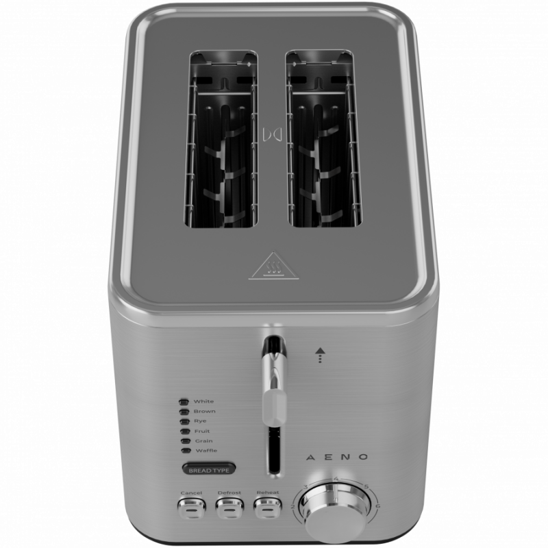 Тостер за хляб AENO ATS0003, 950W, 6 вида хляб, 7 нива на изпичане, Подгряване, Размразяване, LED, Инокс