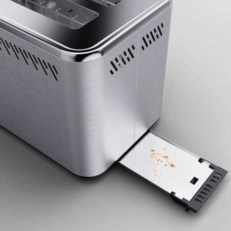 Тостер за хляб AENO ATS0003, 950W, 6 вида хляб, 7 нива на изпичане, Подгряване, Размразяване, LED, Инокс