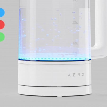 Електрическа кана за вода AENO AEK0005, 2200W, 1.7 л, 40-100°C, 360° основа, STRIX, LED дисплей, Филтър, Бял