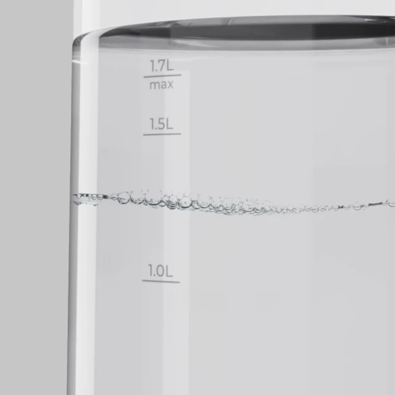 Електрическа кана за вода AENO AEK0005, 2200W, 1.7 л, 40-100°C, 360° основа, STRIX, LED дисплей, Филтър, Бял