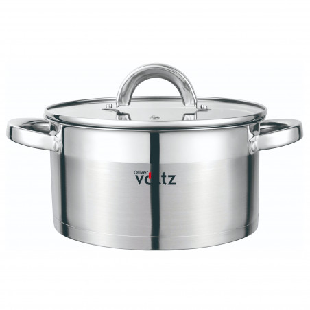 Тенджера Oliver Voltz OV51210S22, 4.7 л, 22x12.5 см, Мерителна скала, Дебело дъно, Индукция, Инокс