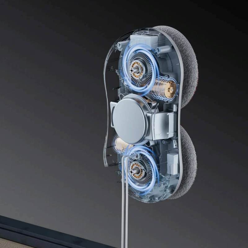 Робот за миене на прозорци HUTT DDC55 Pro, 5400 Pa, 150 м2, AI сензори, Интелигентен алгоритъм, Бял