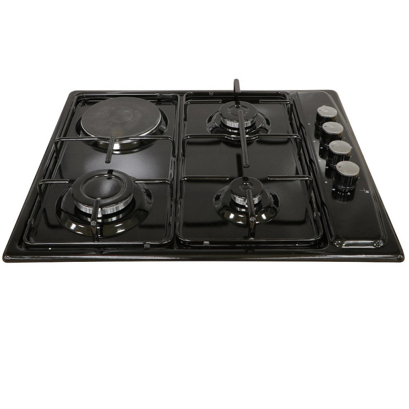 Плот за вграждане Kumtel LX-412BF, 1000W, 4.8 kW, 3 газови + 1 ел. зона, Система за безопасност, Черен