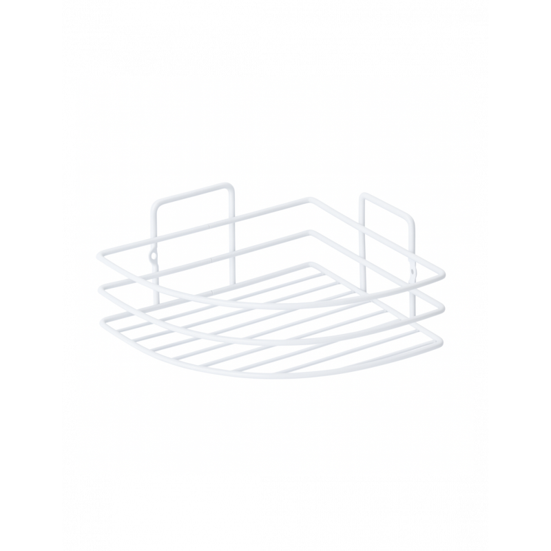 Етажерка за баня Metalife DB-715, 18х18х8 см, Ъглова, Бял