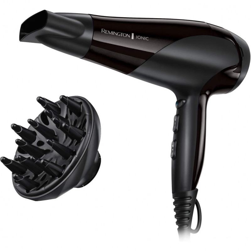 Сешоар Remington Power Dry Ionic D3198, 2200W, 2 скорости, 3 темп, Йонизация, Черен