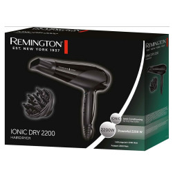 Сешоар Remington Power Dry Ionic D3198, 2200W, 2 скорости, 3 темп, Йонизация, Черен