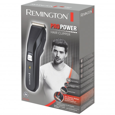 Машинка за подстригване Remington HC5200 ProPower, 40 мин, 0.5мм - 4.2 см, Самонаточващи се остриета от стомана, Черен
