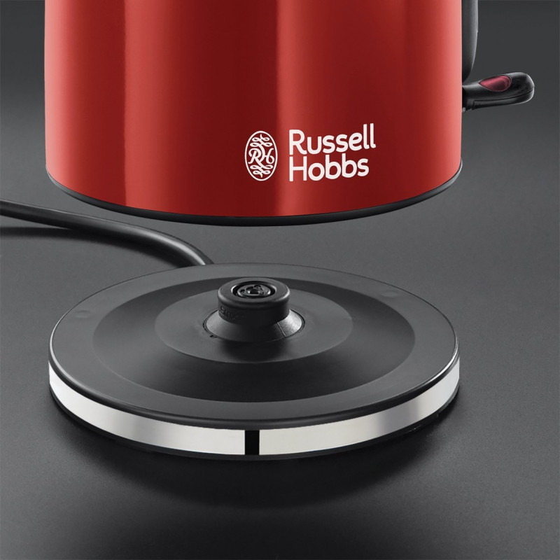 Електрическа кана Russell Hobbs Colours Plus Flame Red 20412-70, 2400W, 1.7 л, Бързо завиране, Скрит нагревател, 360° основа, Индикатор, Червен