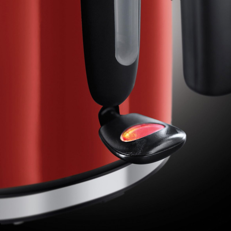 Електрическа кана Russell Hobbs Colours Plus Flame Red 20412-70, 2400W, 1.7 л, Бързо завиране, Скрит нагревател, 360° основа, Индикатор, Червен