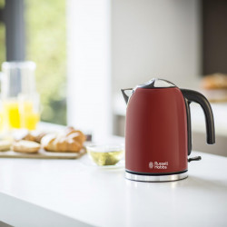 Електрическа кана Russell Hobbs Colours Plus Flame Red 20412-70, 2400W, 1.7 л, Бързо завиране, Скрит нагревател, 360° основа, Индикатор, Червен