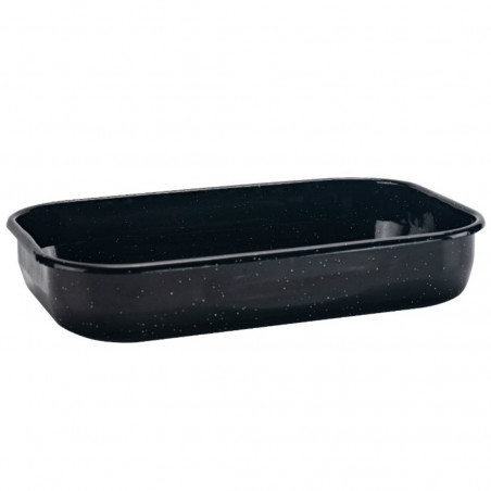 Тава за печене Oliver Voltz OV51222JS37, 37x25x7 см, Правоъгълна, Eмайл, Черен