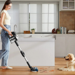 Вертикална прахосмукачка 2в1 Jimmy JV9 Pro Aqua, 500W, 21 kPa, 65 мин, 500 мл, 4 режима, Dual-Cyclonic, LED, Мокро/сухо, Сив/черен