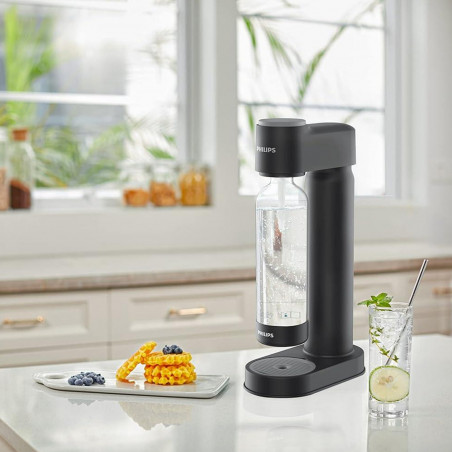 Машина за сода Philips GoZero ADD4901BK/10, 1 л, Регулиране на газировката, Предпазен клапан, Ръчна, Черен