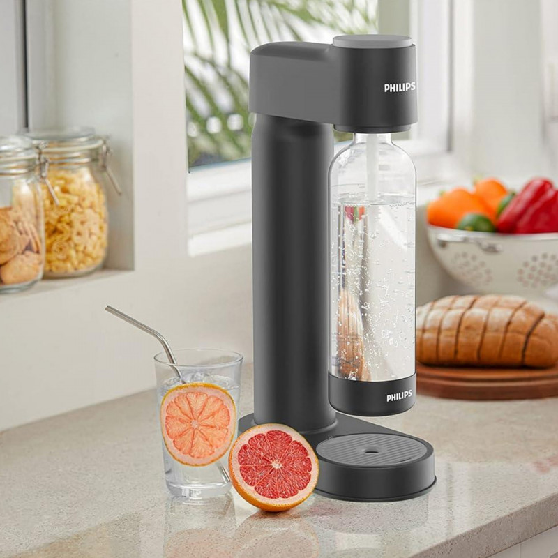 Машина за сода Philips GoZero ADD4901BK/10, 1 л, Регулиране на газировката, Предпазен клапан, Ръчна, Черен
