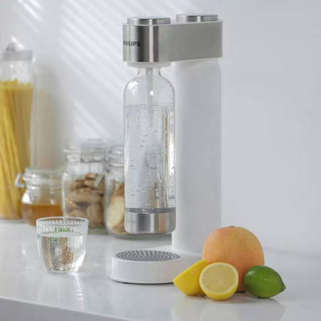 Машина за сода Philips GoZero ADD4902WH/10, 1 л, Регулиране на газировката, Предпазен клапан, Стоманен корпус, Ръчна, Бял мат
