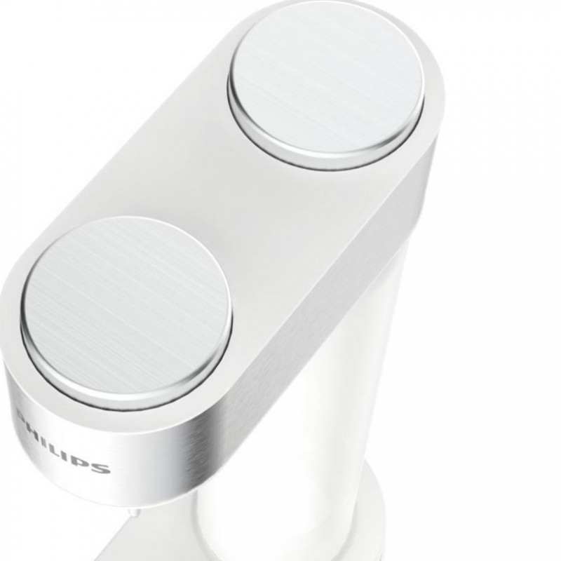Машина за сода Philips GoZero ADD4902WH/10, 1 л, Регулиране на газировката, Предпазен клапан, Стоманен корпус, Ръчна, Бял мат