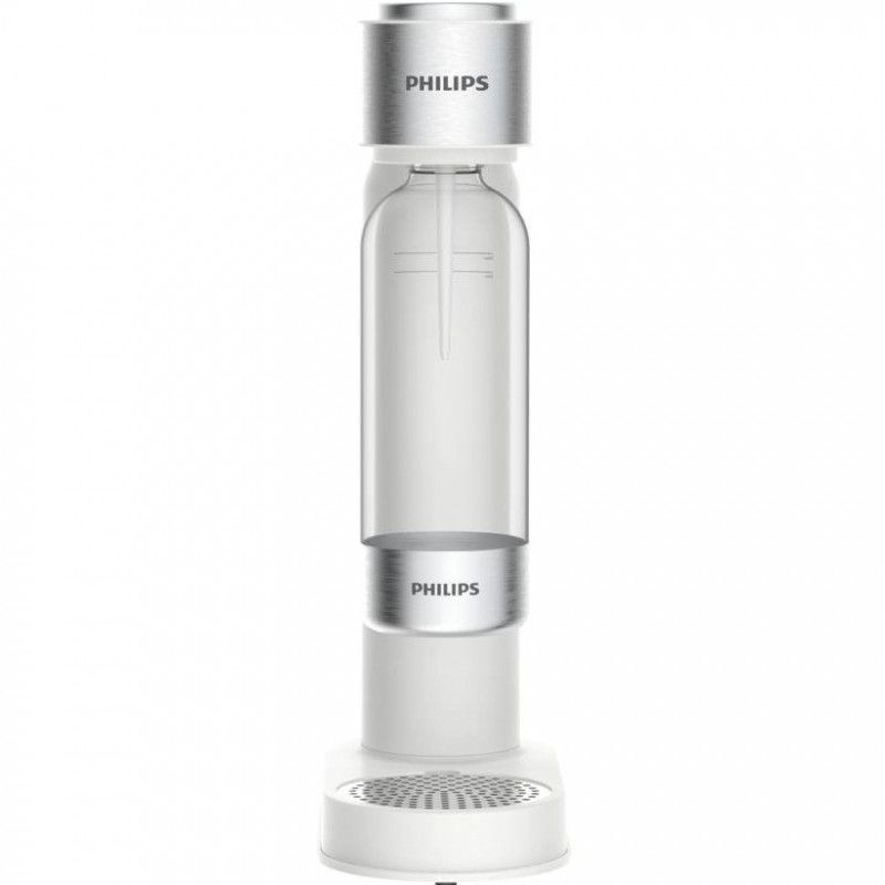Машина за сода Philips GoZero ADD4902WH/10, 1 л, Регулиране на газировката, Предпазен клапан, Стоманен корпус, Ръчна, Бял мат