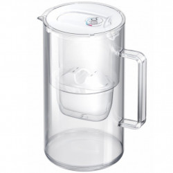 Кана за филтриране на вода Aquaphor Glass 120021, 2.5 л, Стъкло, Брояч, Филтър с магнезий, Бял