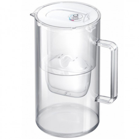 Кана за филтриране на вода Aquaphor Glass 120021, 2.5 л, Стъкло, Брояч, Филтър с магнезий, Бял