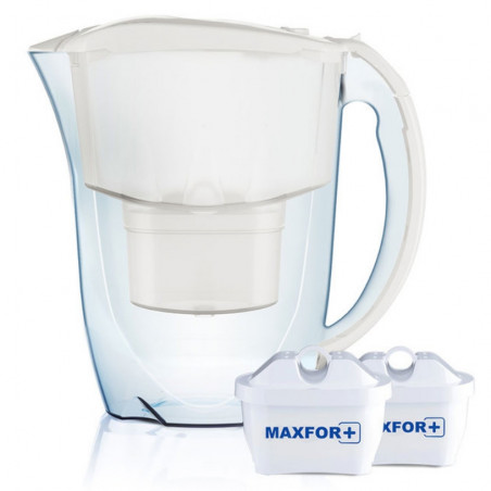 Кана за филтриране на вода Aquaphor Jasper 190067, 2.8 л, Flip-top, 3х MAXFOR+, Без BPA, Бял