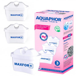 Комплект 3 бр филтри за вода Aquaphor MAXFOR+ Mg 220006, 200 л, Бял