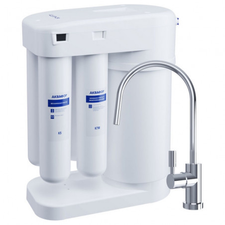 Филтрираща система за вграждане с обратна осмоза Aquaphor DWM-101S Morion 320003, 6.5 bar, 2 л/мин, Минерализация, Бял