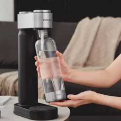 Машина за сода Philips GoZero ADD4902BK/10, 1 л, Регулиране на газировката, Предпазен клапан, Стоманен корпус, Ръчна, Черен