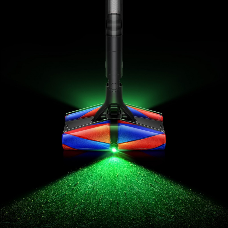 Вертикална прахосмукачка Dyson PencilVac Fluffycones 492689-01, 55 AW, 30 мин, 80 мл, 140000 Hyperdymium™, Ултратънък дизайн, LED осветление, Черен