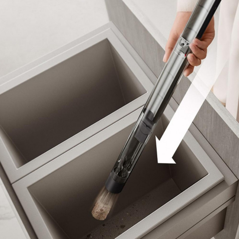 Вертикална прахосмукачка Dyson PencilVac Fluffycones 492689-01, 55 AW, 30 мин, 80 мл, 140000 Hyperdymium™, Ултратънък дизайн, LED осветление, Черен