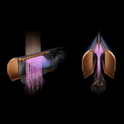 Преса за коса Dyson HT01 Airstrait RdVe/Gd 596931-01, 1600W, Маx 140C, Йонизация, 6 нива на темп, Щадяща косата, Медно покритие, LCD дисплей, Червено кадифе/златист