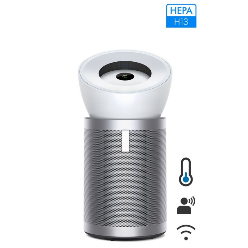 Пречиствател за въздух Dyson Purifier Big+Quiet Formaldehyde BP02 304511-01, 50W, 100 м2, 90 l/s, 10 скорости, 2 въздушни потока, LCD дисплей, Тиха работа, Бял/сребрист