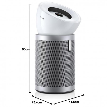 Пречиствател за въздух Dyson Purifier Big+Quiet Formaldehyde BP02 304511-01, 50W, 100 м2, 90 l/s, 10 скорости, 2 въздушни потока, LCD дисплей, Тиха работа, Бял/сребрист
