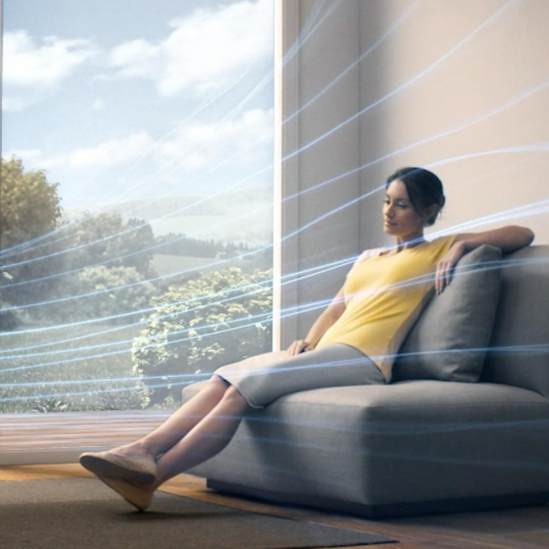 Въздушен охладител Dyson Cool™ AM07 300912-01, 56W, 500 l/s, 10 скорости, Air Multiplier™, Осцилация 70°, Таймер, Бял/сребрист