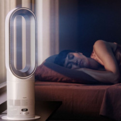 Уред за отопление и охлаждане 2в1 Dyson AM15 Hot+Cool 586340-01, 35 м2, 10 скорости, Осцилация 70°, LCD дисплей, Защита при преобръщане, Air Multiplier™, Бял/сребрист