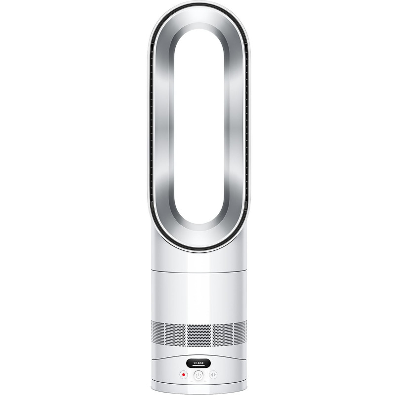 Уред за отопление и охлаждане 2в1 Dyson AM15 Hot+Cool 586340-01, 35 м2, 10 скорости, Осцилация 70°, LCD дисплей, Защита при преобръщане, Air Multiplier™, Бял/сребрист