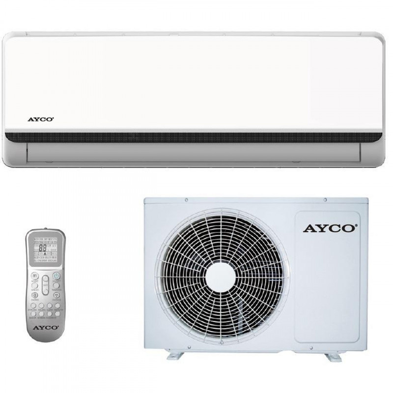 Инверторен климатик Ayco 24FP40BW, 24000 BTU, A++/A+, До 55 m2, Самопочистване, Самодиагностика, Автоматичен рестарт, Бял