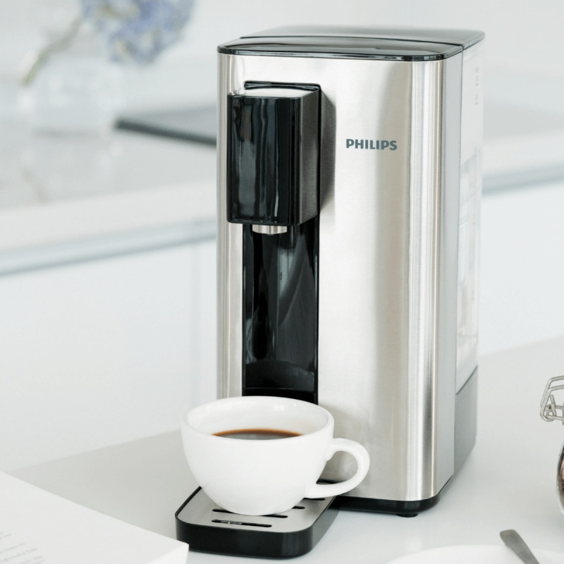 Диспенсър за филтриране и загряване на вода Philips ADD5906S/10, 2200W, 2.2 л, 5-38°C, Micro X-Clean Softening+, Инокс/черен