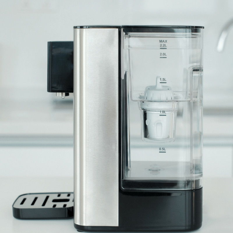Диспенсър за филтриране и загряване на вода Philips ADD5906S/10, 2200W, 2.2 л, 5-38°C, Micro X-Clean Softening+, Инокс/черен