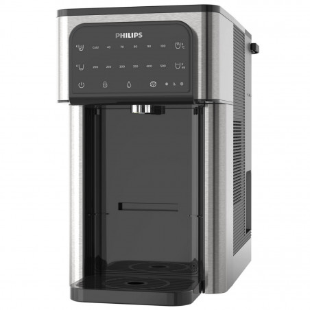 Диспенсър за филтриране и загряване на вода Philips ADD5980S/10, 2200W, 0.6 bar, 2.8 л, Micro X-Clean, 5-30°C, Без BPA, Инокс/черен