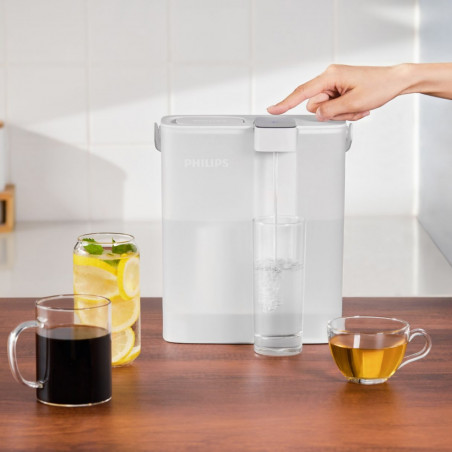 Инстантна филтрираща кана за вода Philips AWP2980WH/58, 6W, 3 л, 1 л/мин, 2-38°C, 30 дни автономия, Бял