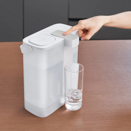 Инстантна филтрираща кана за вода Philips AWP2980WH/58, 6W, 3 л, 1 л/мин, 2-38°C, 30 дни автономия, Бял