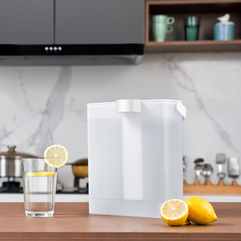 Инстантна филтрираща кана за вода Philips AWP2980WH/58, 6W, 3 л, 1 л/мин, 2-38°C, 30 дни автономия, Бял