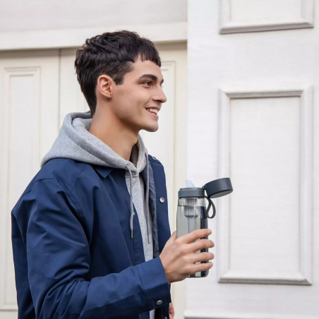 Филтрираща бутилка за вода Philips GoZero Daily AWP2731GRR/58, 660 мл, 5-38°C, Тритан без BPA, AWP285, Сив